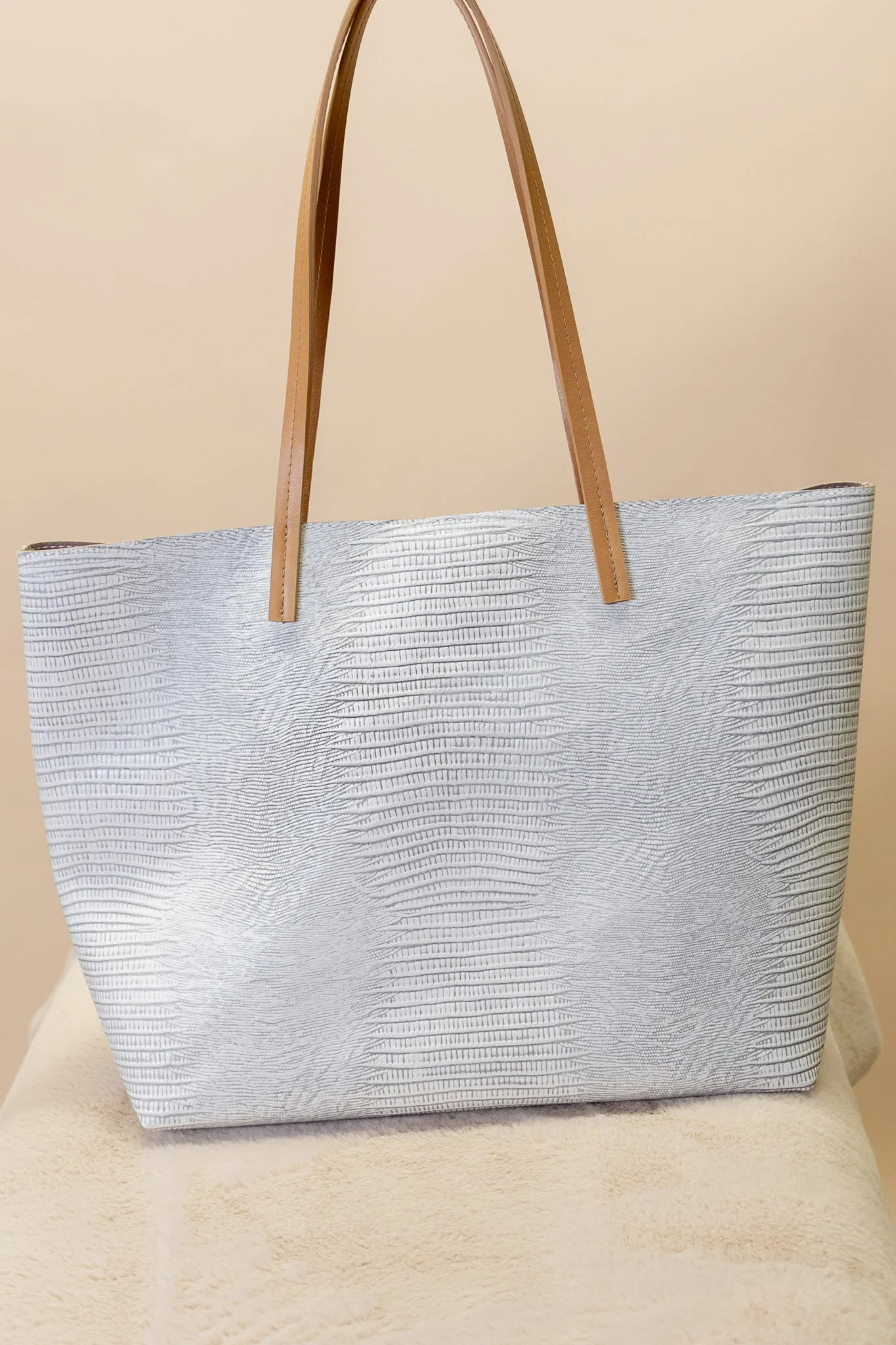 Lizard-Embossed Essential Tote