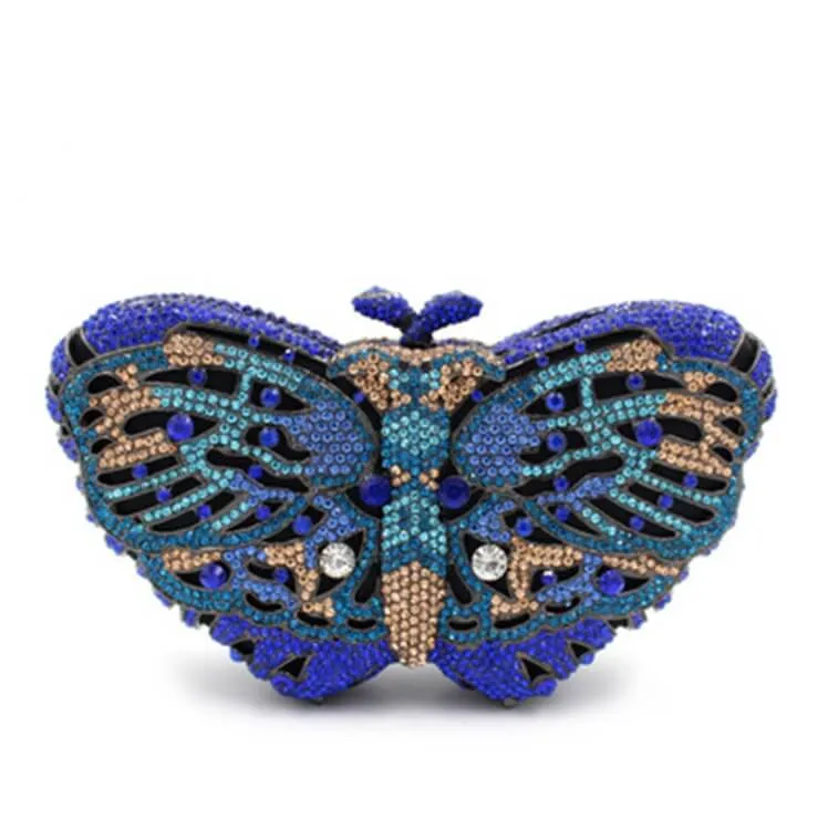 Luxury Crystal Bufferfly Clutch Handbag
