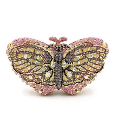 Luxury Crystal Bufferfly Clutch Handbag
