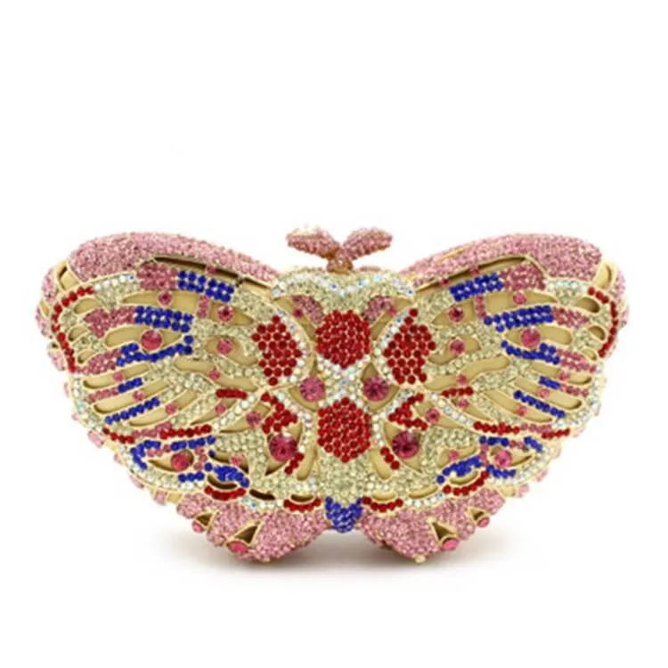 Luxury Crystal Bufferfly Clutch Handbag