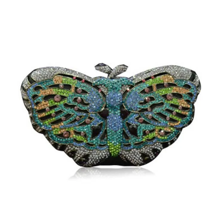 Luxury Crystal Bufferfly Clutch Handbag