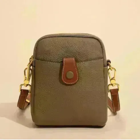 Lychee Pattern Mobile Phone Bag Small High Quality Leather Crossbody Bags For Women Wallet