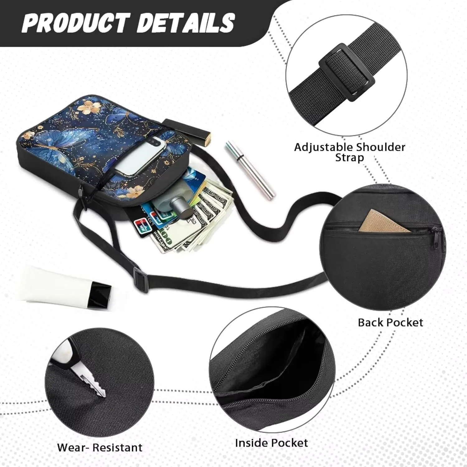 Mini Crossbody Bags Small Shoulder Messenger Bag Purse Cellphone Pouch for Men Women Kids