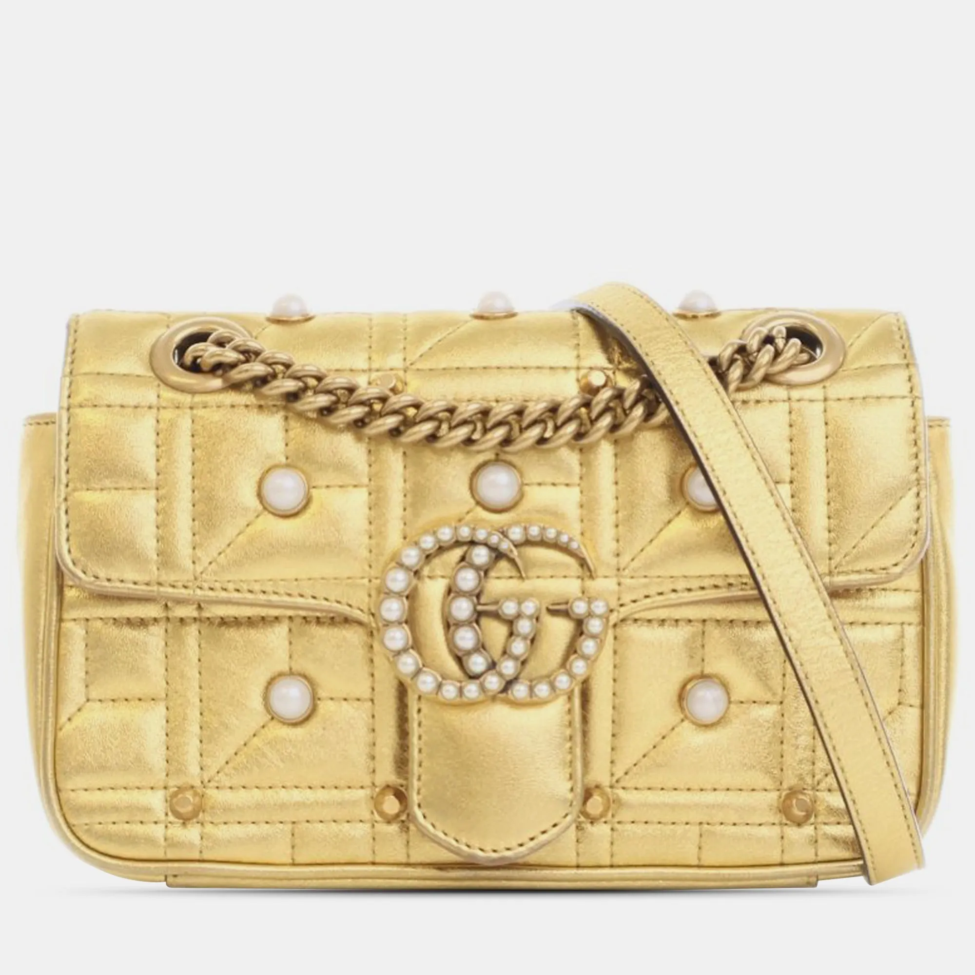 Mini GG Marmont Pearly Matelasse Crossbody