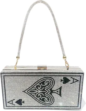 pearl&she Diamond Women Evening Handbags Purse Minaudiere Clutch Bag,Stack of Cash Dollars Crystal Clutch Purses