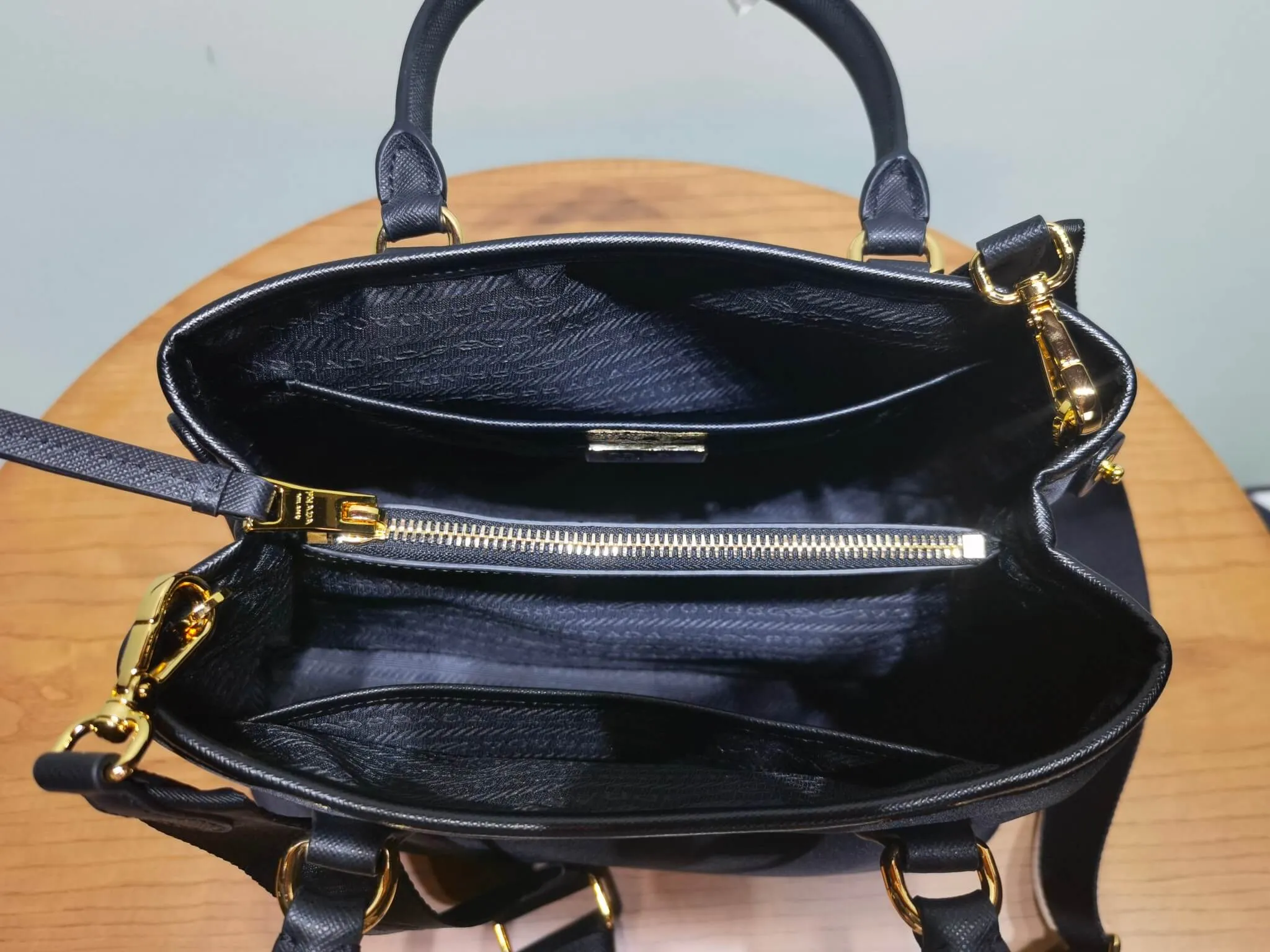 PRA Black Recycled nylon handbag 1BA173