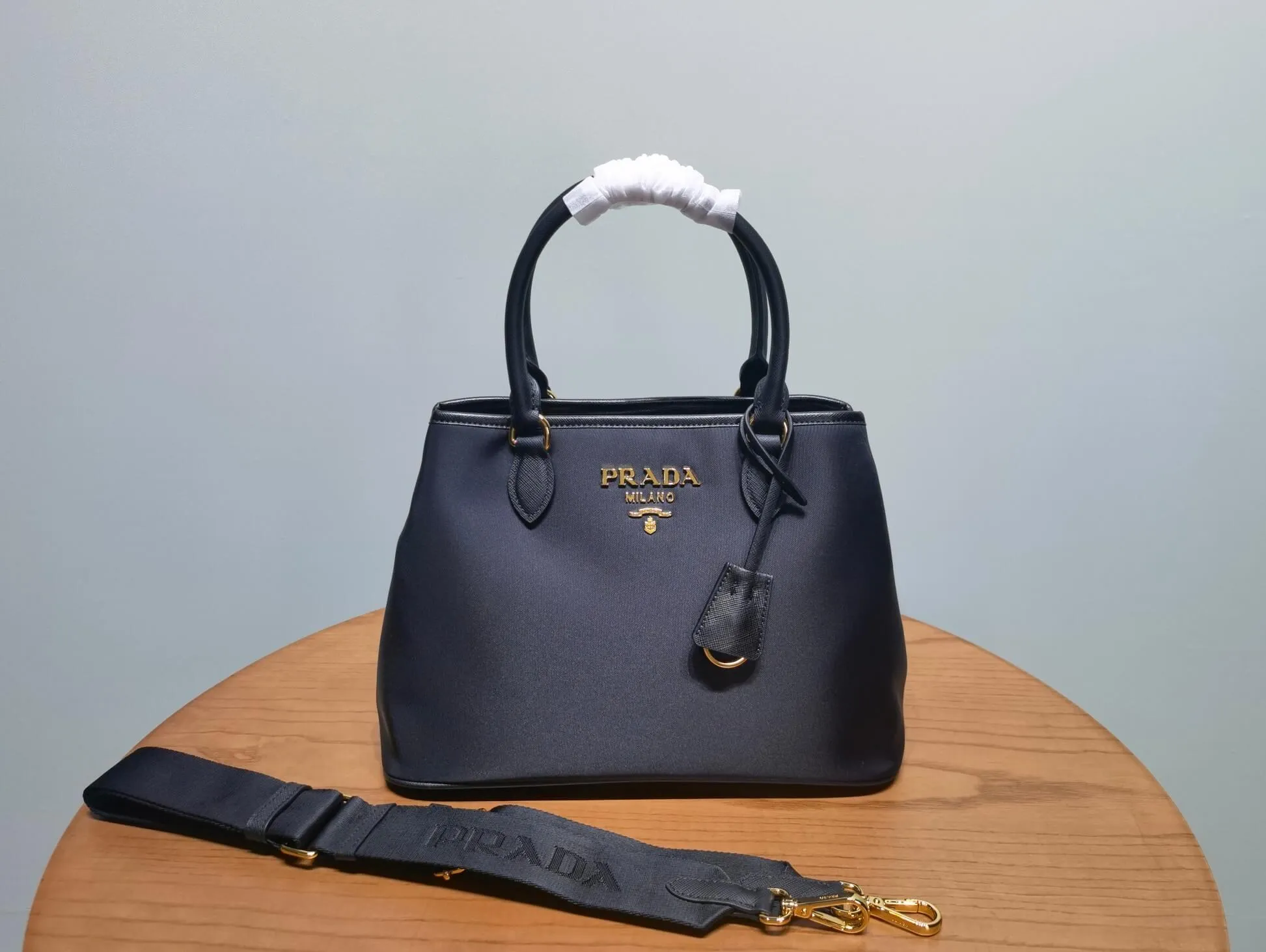 PRA Black Recycled nylon handbag 1BA173
