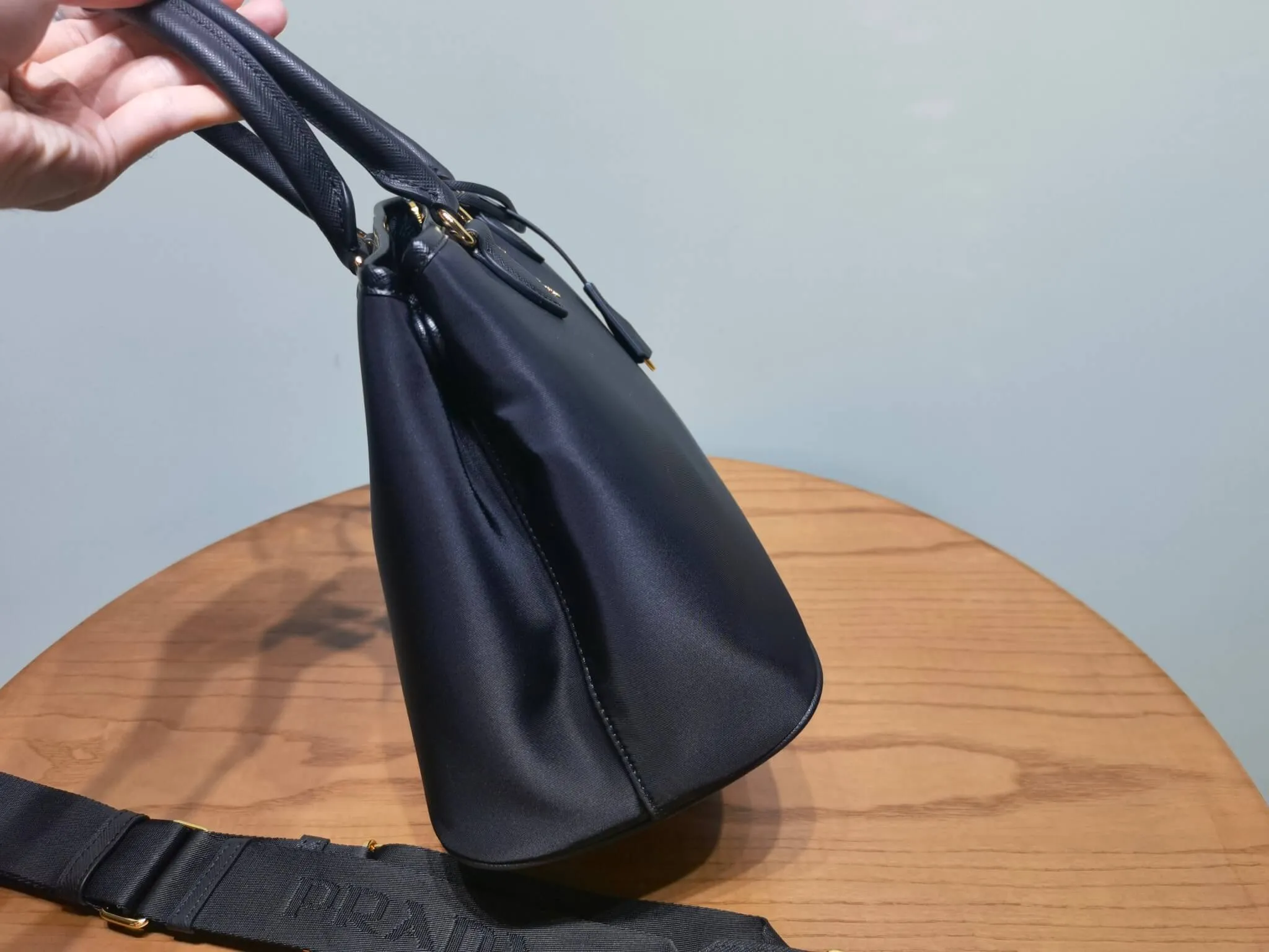 PRA Black Recycled nylon handbag 1BA173