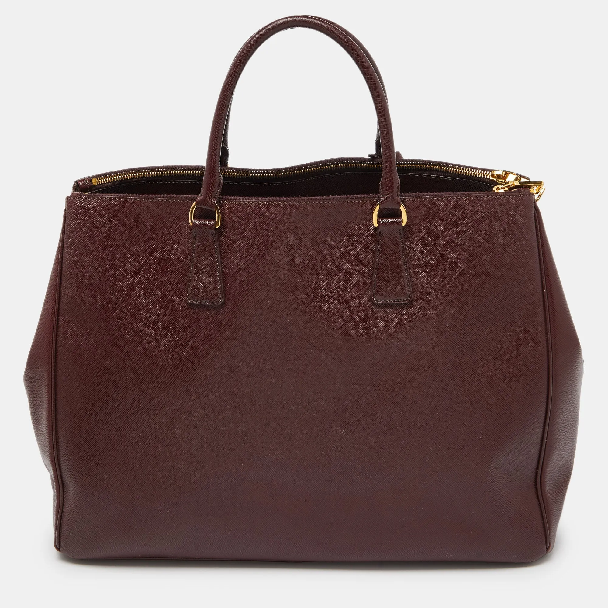 Prada Burgundy Saffiano Lux Leather Executive Galleria Tote