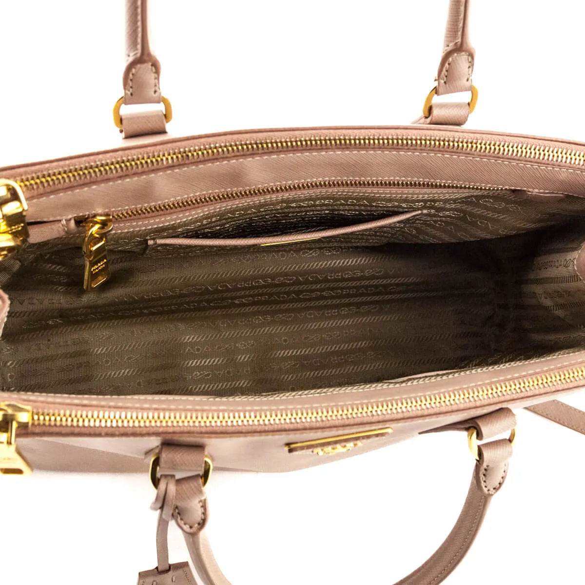Prada Cammeo Saffiano Lux Medium Galleria Double Zip Tote