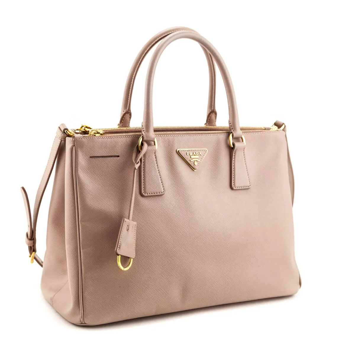 Prada Cammeo Saffiano Lux Medium Galleria Double Zip Tote