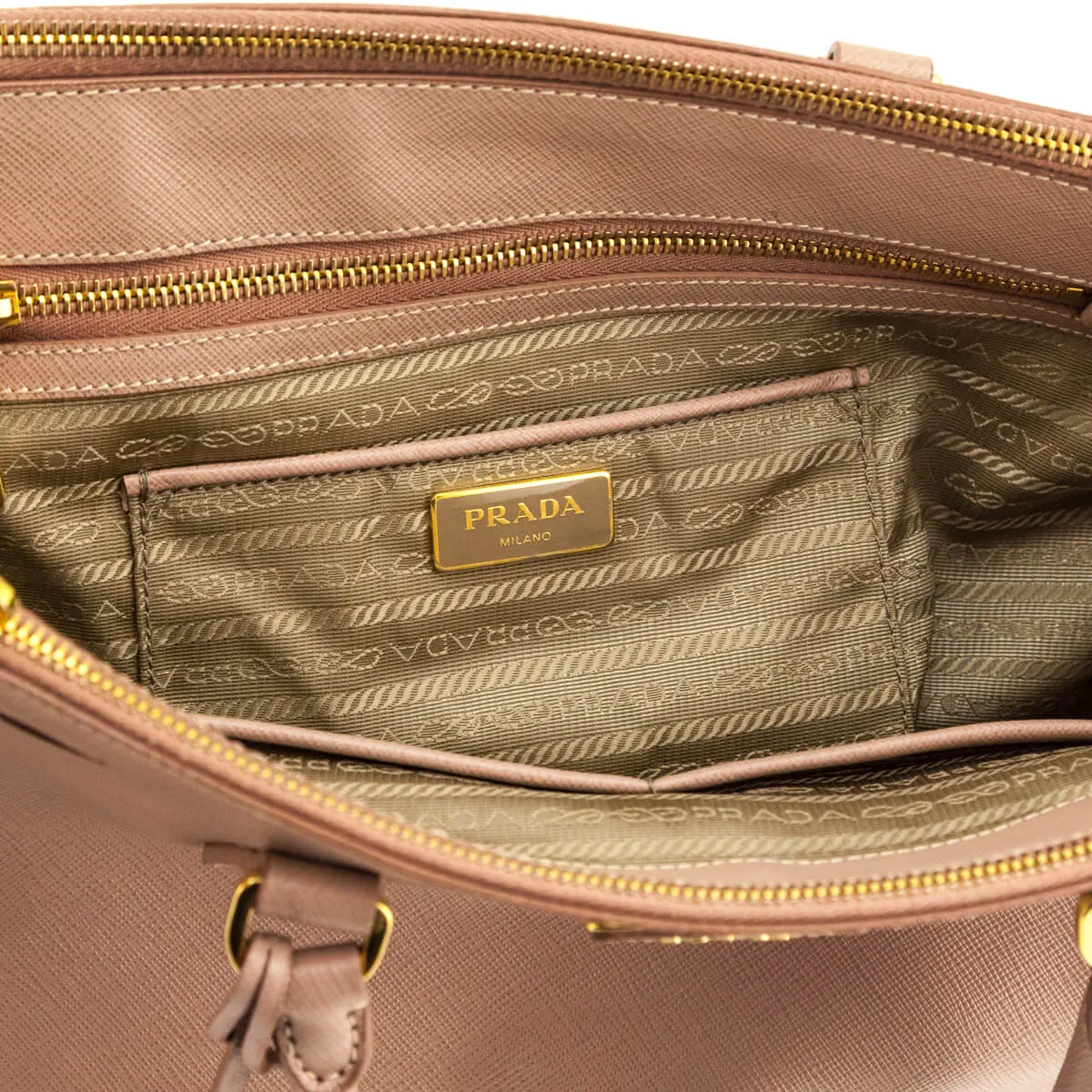 Prada Cammeo Saffiano Lux Medium Galleria Double Zip Tote