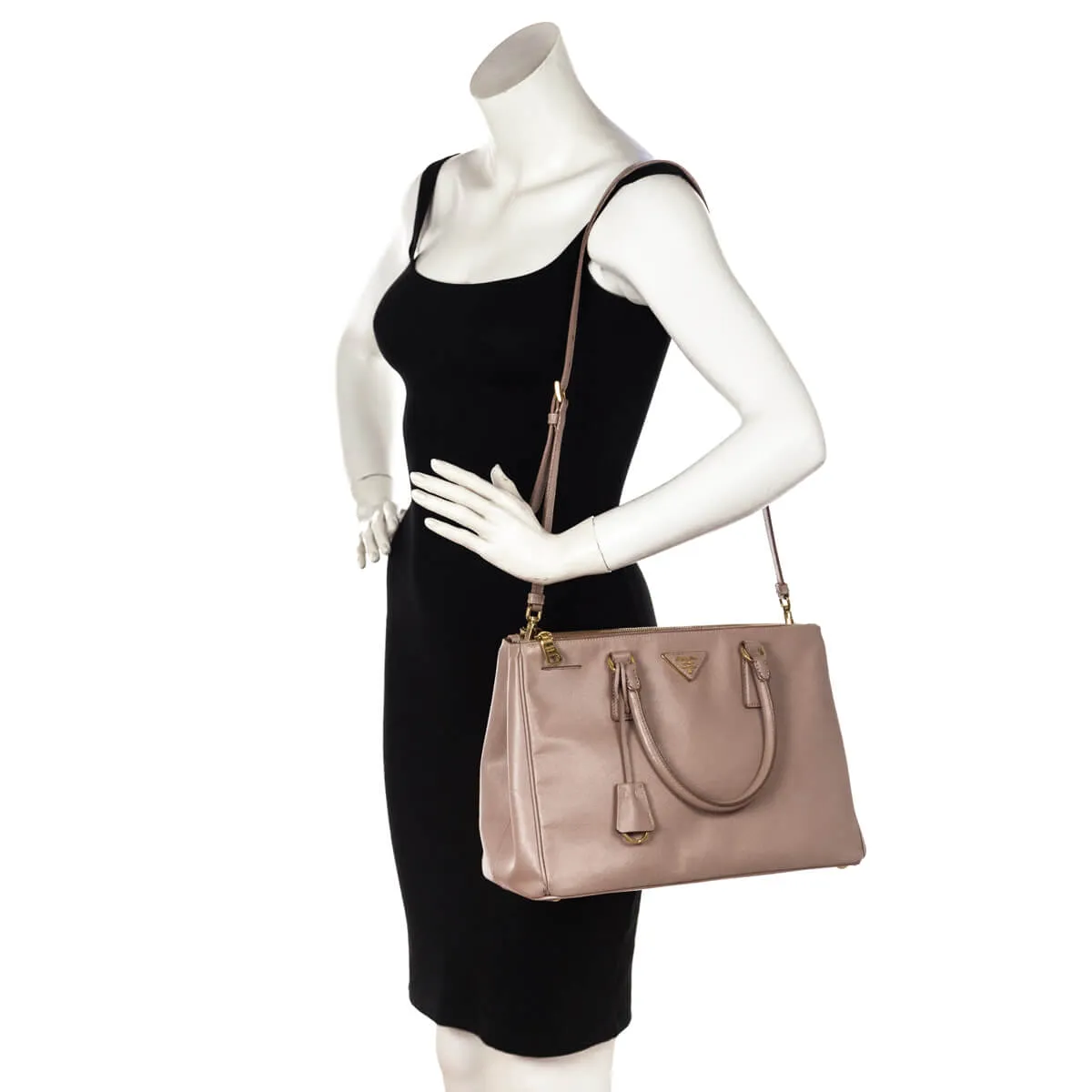 Prada Cammeo Saffiano Lux Medium Galleria Double Zip Tote