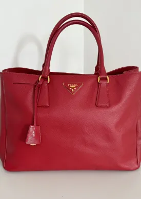 Prada Red Galleria Tote Bag