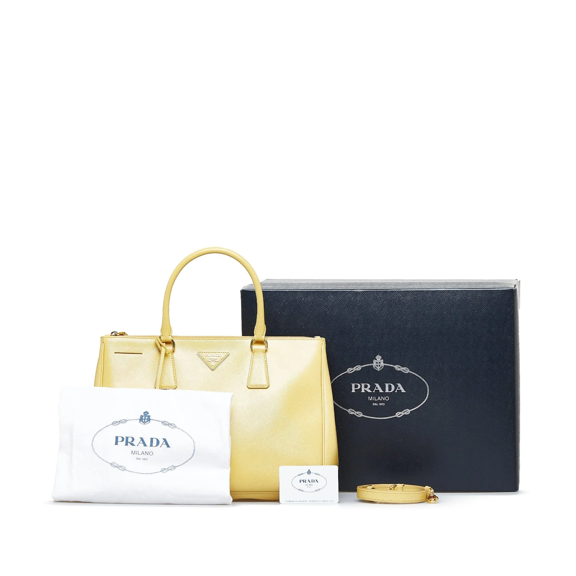 PRADA Saffiano Lux Galleria Double Zip Satchel