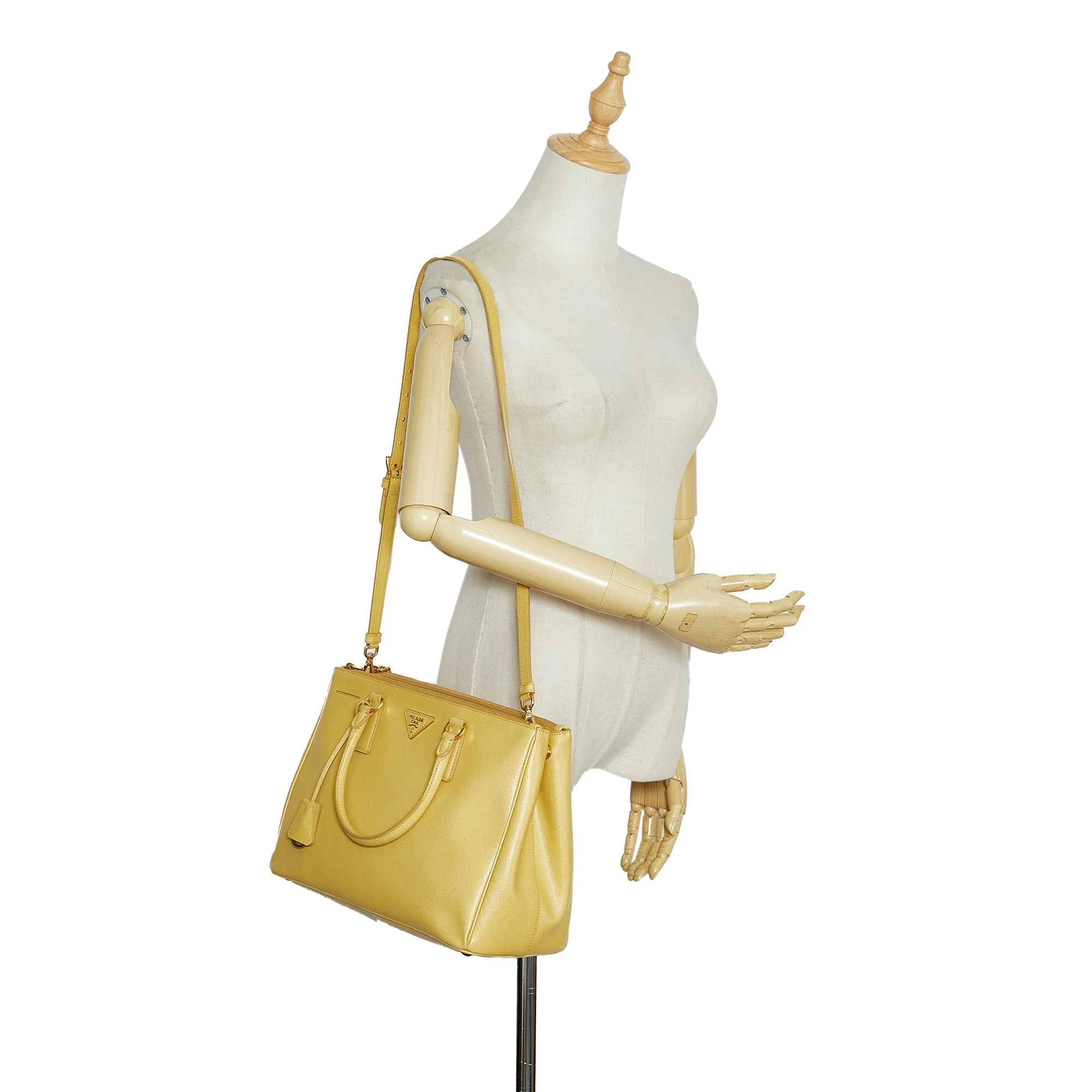 PRADA Saffiano Lux Galleria Double Zip Satchel