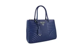 Prada Women's Blue Leather Galleria Diagramme Shoulder Bag 1BA863