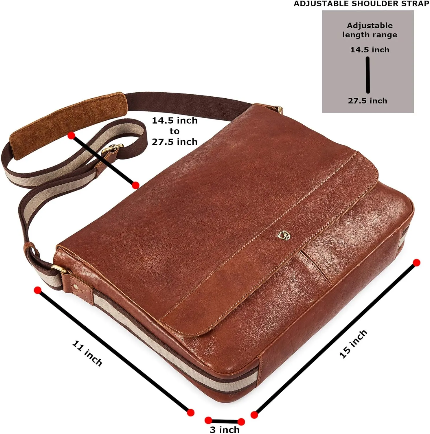Real Leather Laptop Bag Men Women Distressed Vintage Messenger Satchel Shoulder Bag