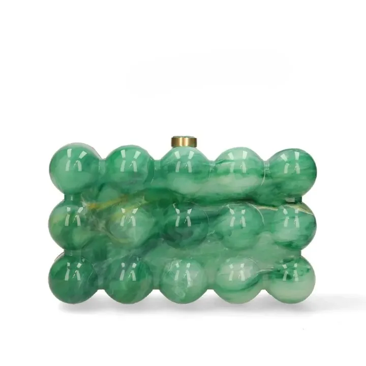 Seona Acrylic Pearly Bubble Evening Clutch Bag