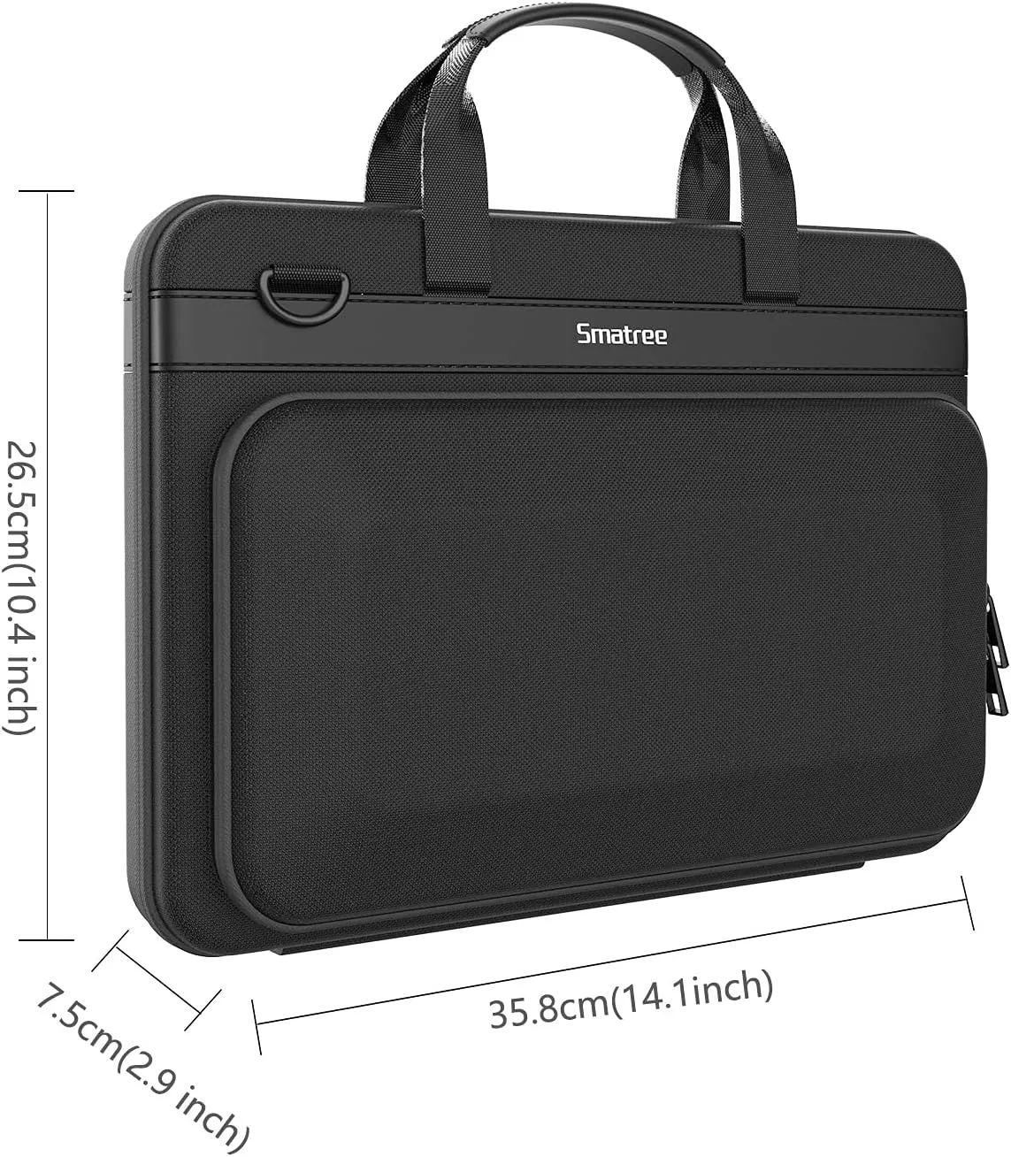 Smatree Hard Laptop Hand Bag Case for 15 inch Macbook Air 2025 M4/2024 M3 A3114/M2 2023 A2941, 14.2inch Macbook Pro M4 2024/M3 2023, Briefcase for 15 inch Microsoft Surface Laptop 6/5/4 Sleeve, Black