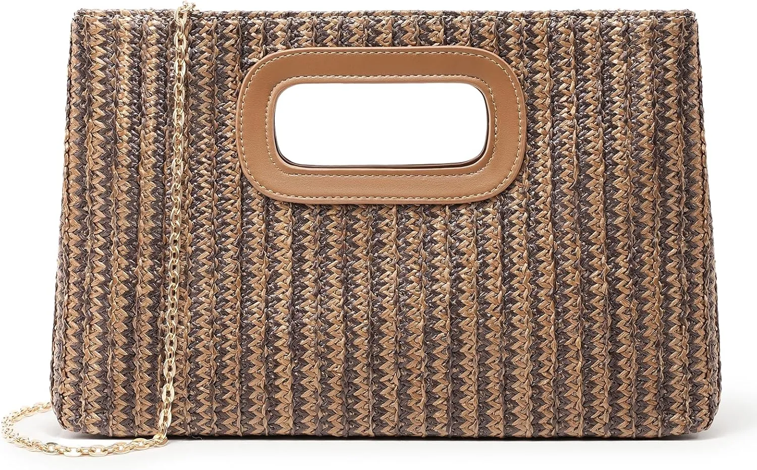 Straw Purse Top Handle Clutch Bag, Woven Beach Shoulder Crossbody Bag Raffia Handbag Raffia Summer Vacation Tote