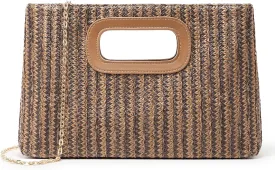Straw Purse Top Handle Clutch Bag, Woven Beach Shoulder Crossbody Bag Raffia Handbag Raffia Summer Vacation Tote