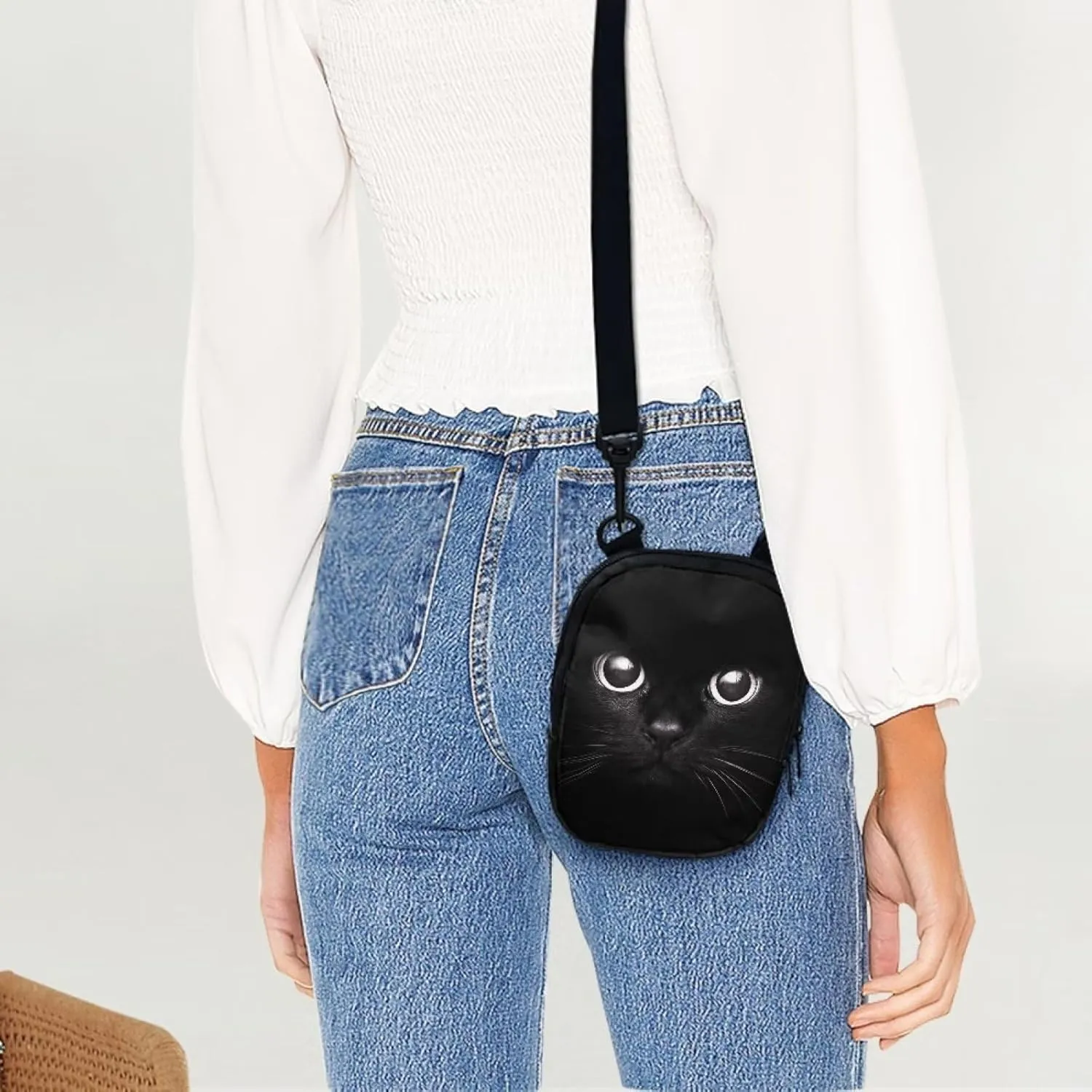 Suobstales Messenger Bag for Women Crossbody Zipper Bag with Adjustable Strap Portable Phone Purse Shoulder Handbag