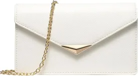 SWEETV Classic Envelope Clutch Purses for Women Elegant PU Leather Handbags for Evening, Weddings, Parties, and Formal Events