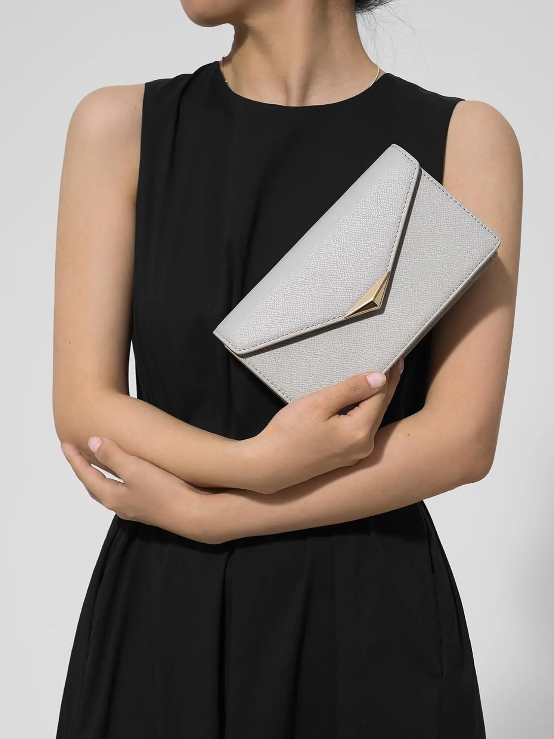 SWEETV Classic Envelope Clutch Purses for Women Elegant PU Leather Handbags for Evening, Weddings, Parties, and Formal Events