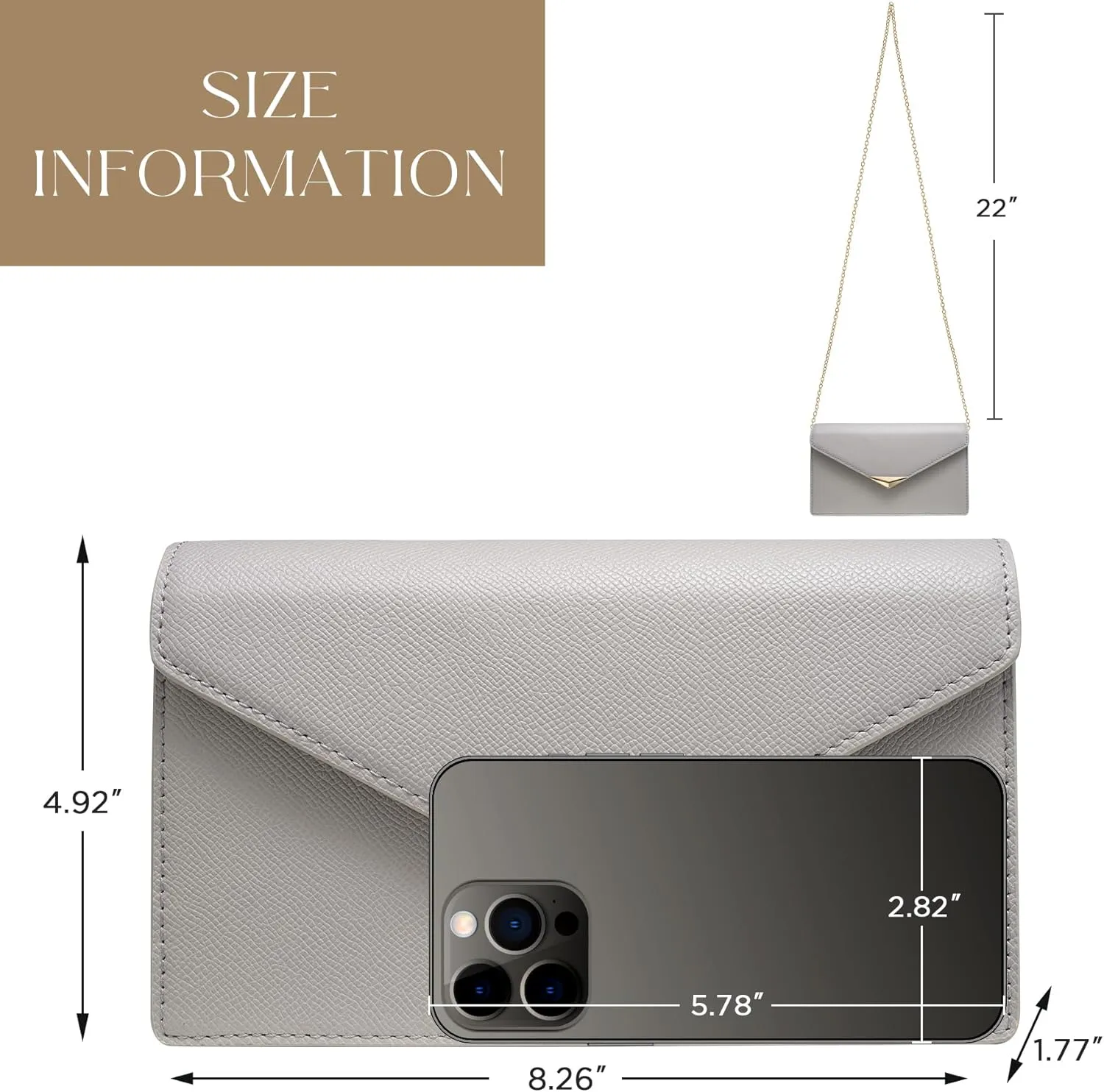 SWEETV Classic Envelope Clutch Purses for Women Elegant PU Leather Handbags for Evening, Weddings, Parties, and Formal Events