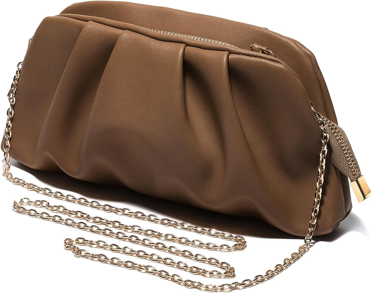 SWEETV Dressy Vegan Leather Clutch Purse for Women Formal, Soft Pleated PU Evening Clutch for Weddings, Proms, Cocktail-Gemma