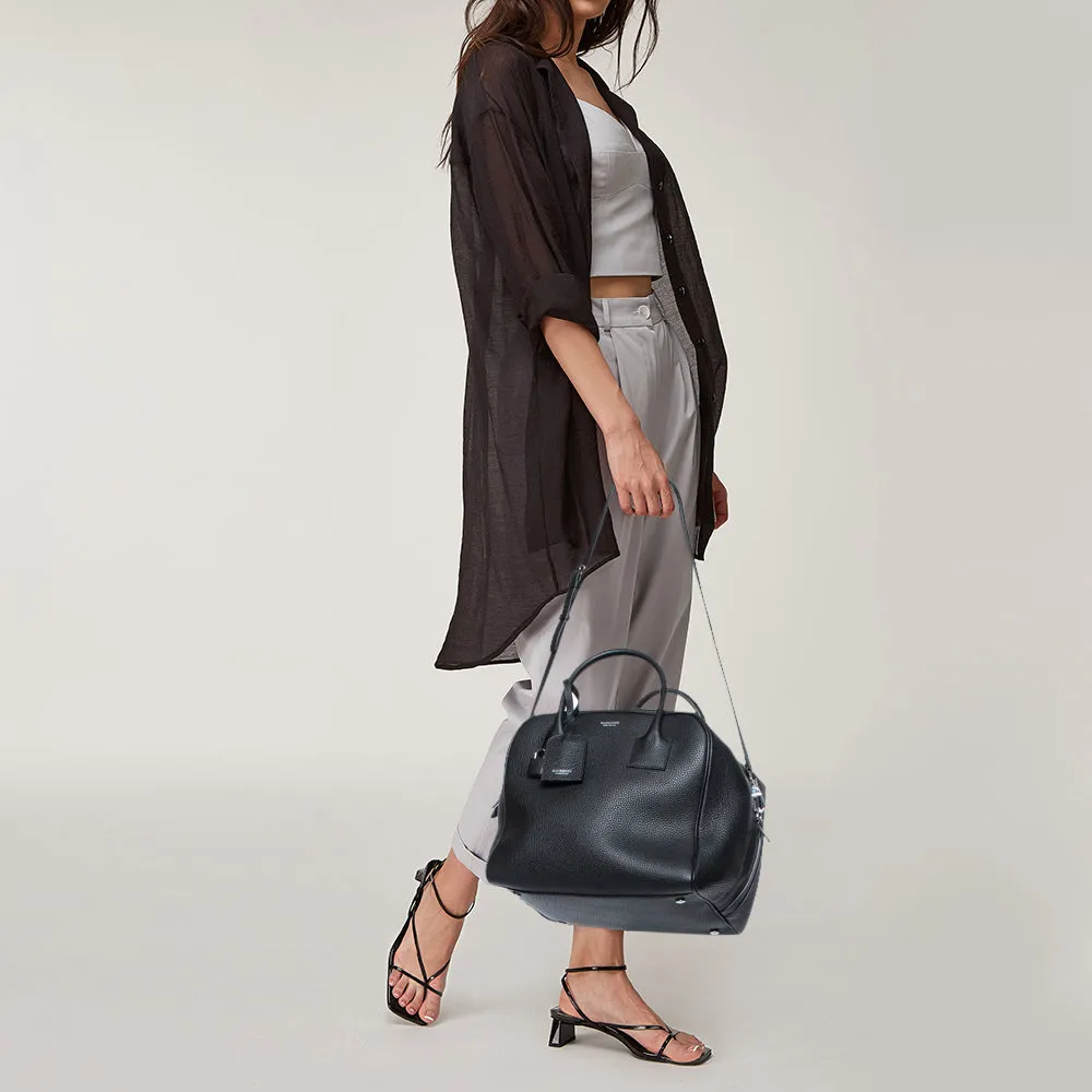 Trendy Inspired Burberry Black Leather Medium Cube Satchel