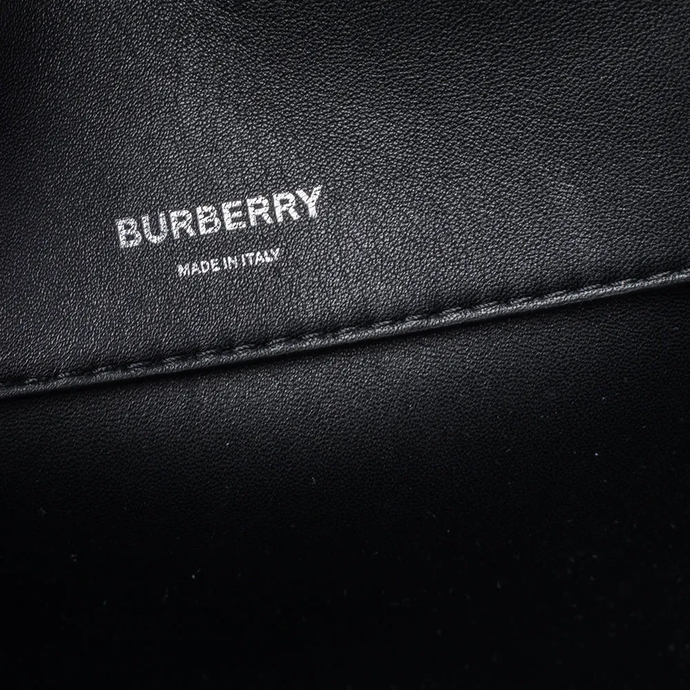 Trendy Inspired Burberry Black Leather Medium Cube Satchel