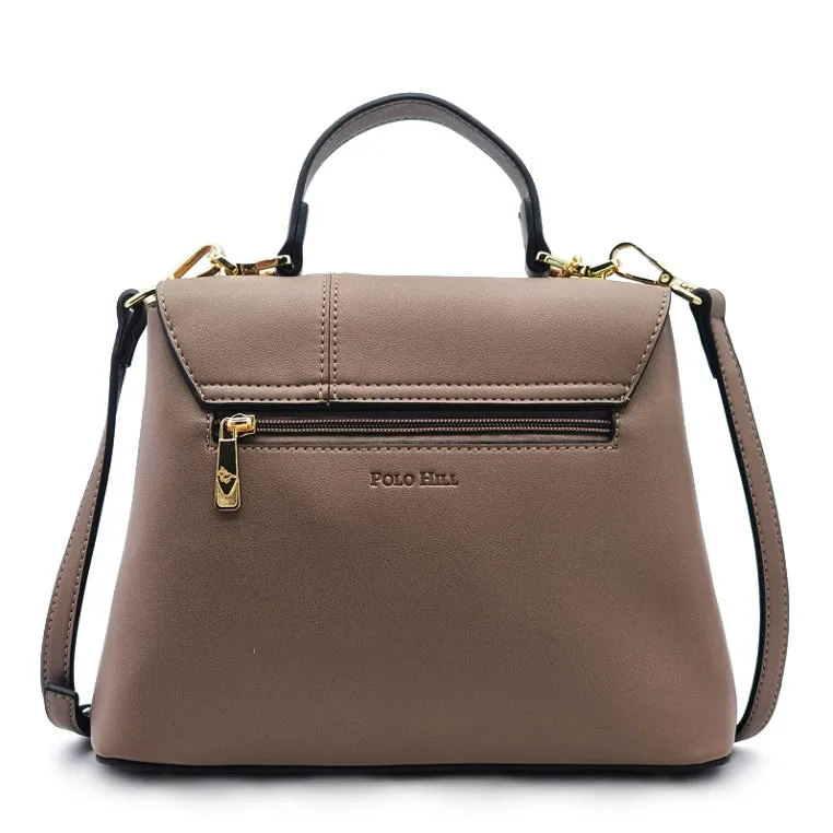 Turn Lock Flap Satchel Crossbody Sling Bag