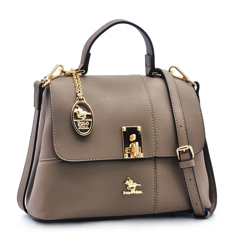 Turn Lock Flap Satchel Crossbody Sling Bag