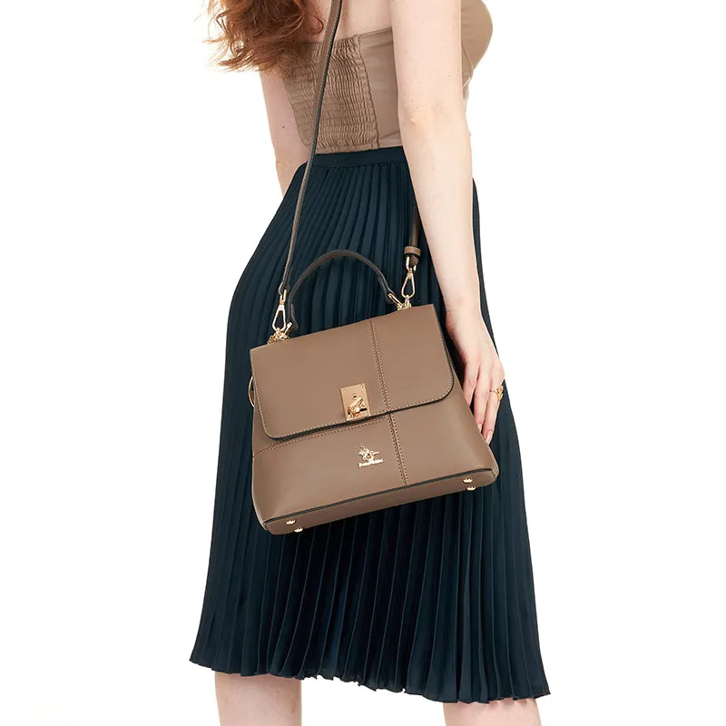 Turn Lock Flap Satchel Crossbody Sling Bag