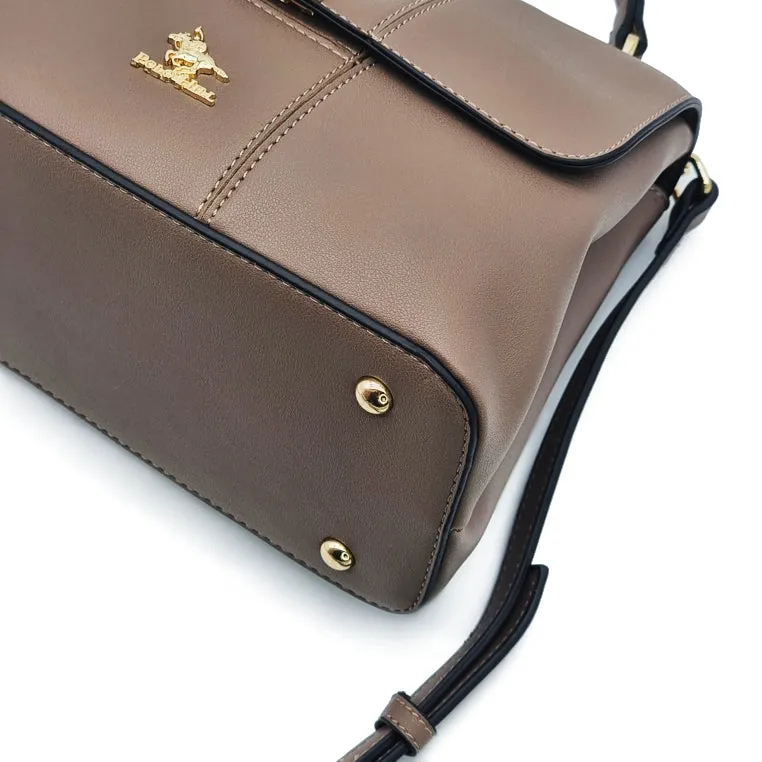 Turn Lock Flap Satchel Crossbody Sling Bag