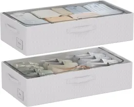 Under Bed Storage Bins Frame Storage Box Oxford Fabric Sturdy Underbed Container Foldable Stackable Large Capacity Clothes Organizer