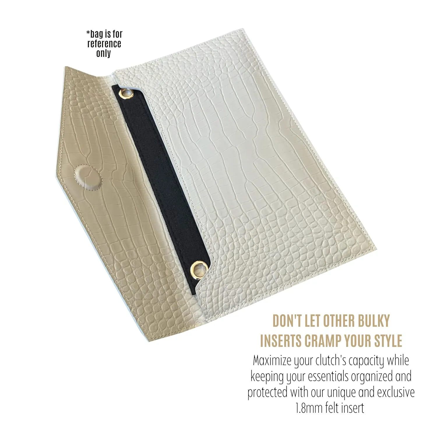 Uptown Clutch Conversion Kit with Gold Chain Wristlet Insert Wallet on Chain WOC Uptown Pouch Insert (Bubblegum)