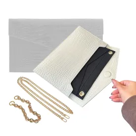Uptown Clutch Conversion Kit with Gold Chain Wristlet Insert Wallet on Chain WOC Uptown Pouch Insert (Bubblegum)