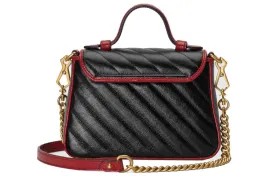 (WMNS) GUCCI GG Marmont Series mini hand Bag Single Shoulder Bag Black