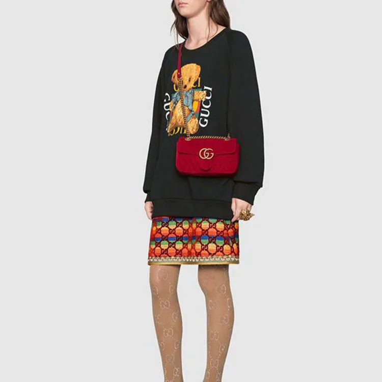 (WMNS) Gucci GG Marmont Single Shoulder Bag Red 446744-K4D2T-6433