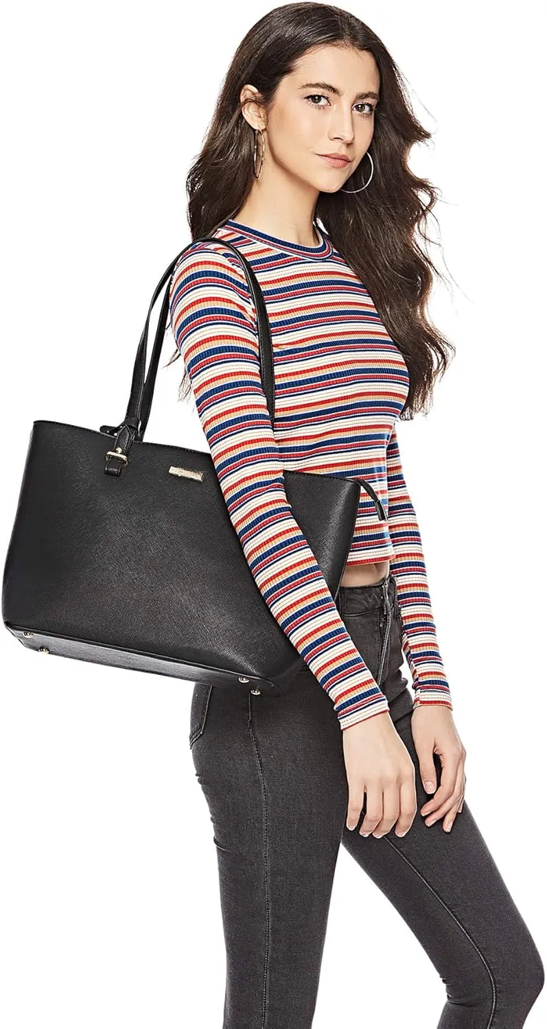 Women Fashion Synthetic Leather Handbags Tote Bag Shoulder Bag Top Handle Satchel Purse Set 4pcs