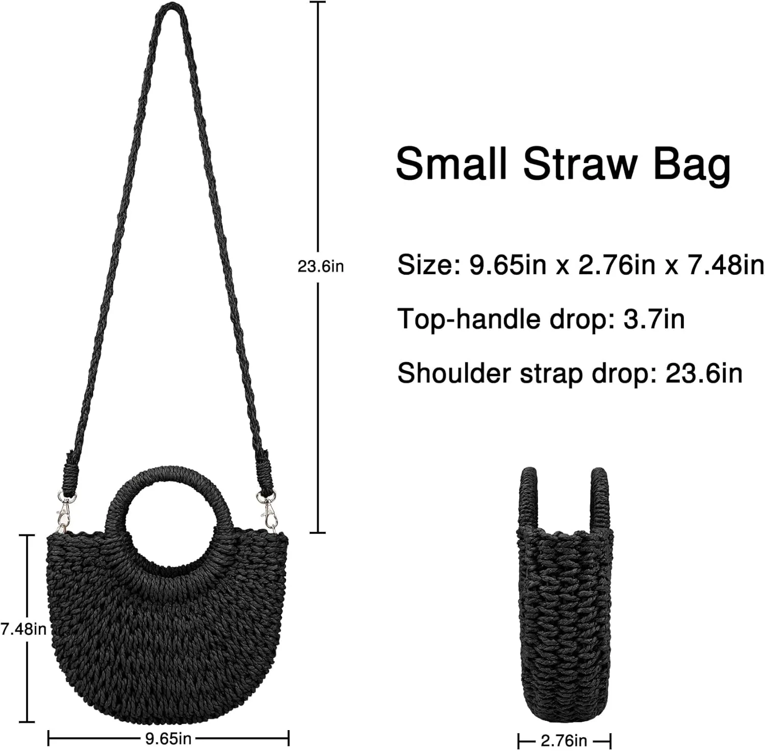 Womens Straw Beach Bag Woven Crossbody Shoulder Bags Top Handle Satchel Handbag Purse for Summer